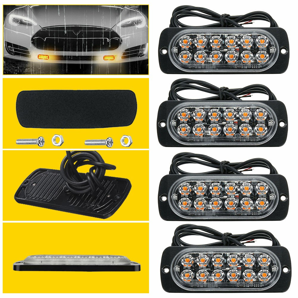 Amber Warning Emergency Hazard Beacon Dash Strobe Light