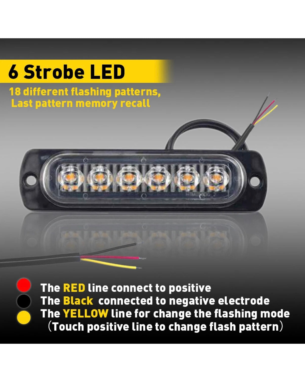 6 LED Amber Strobe Beacon x4