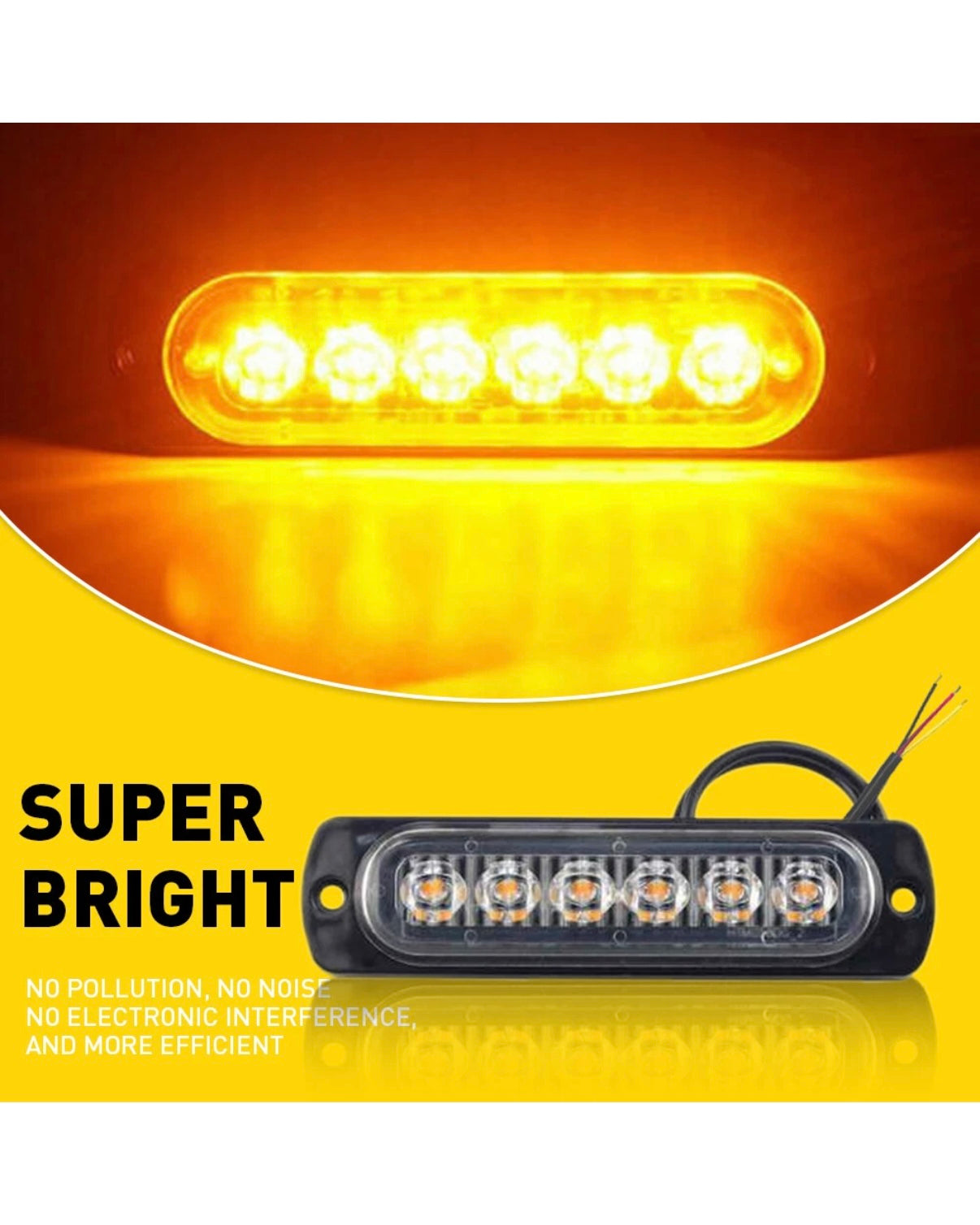 6 LED Amber Strobe Beacon x4