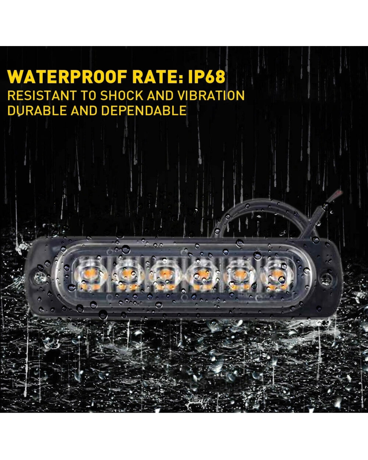 6 LED Amber Strobe Beacon x4