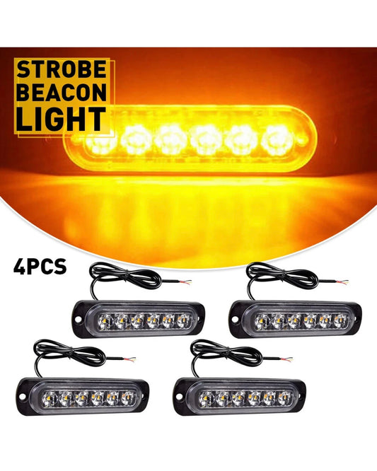 6 LED Amber Strobe Beacon x4