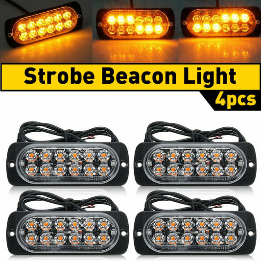 Amber Warning Emergency Hazard Beacon Dash Strobe Light