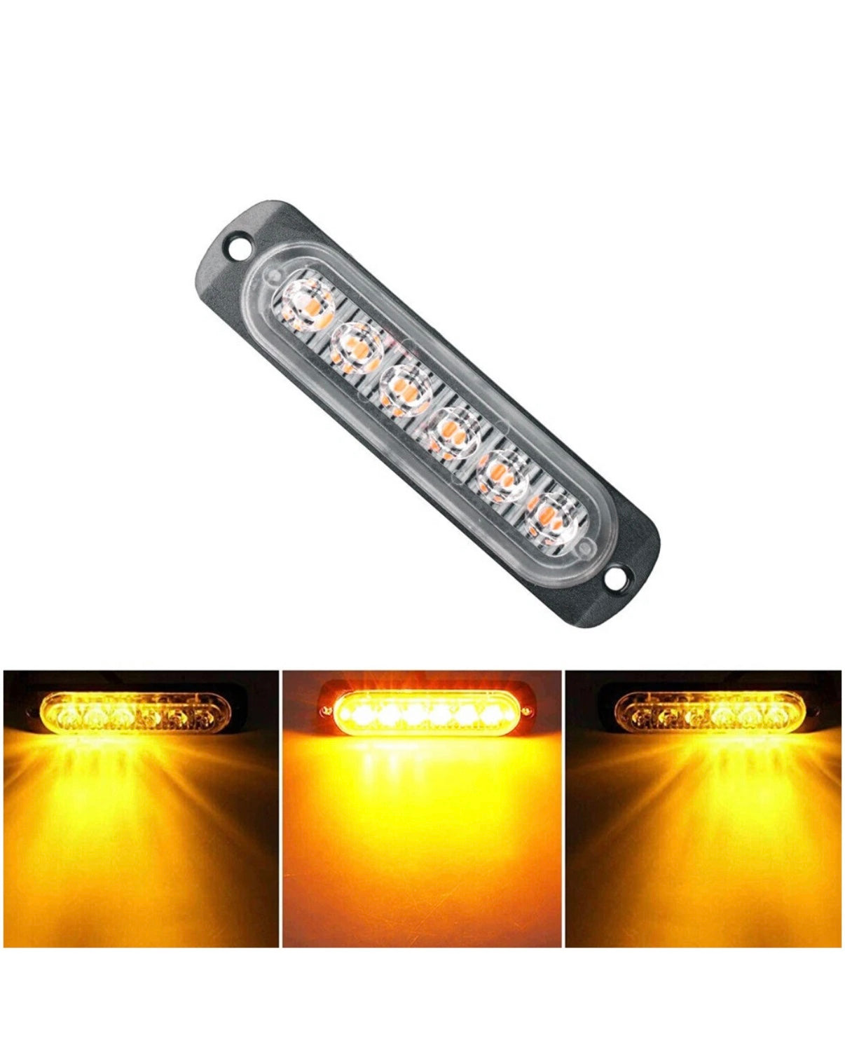 6 LED Amber Strobe Beacon x4