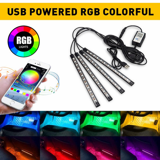Bluetooth RGB Footwell Strip Lights x4